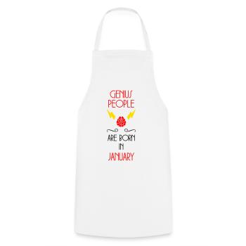 Genies are born in January - Birth - Cooking Apron - white - Front - AI Model Male 185 dark (185cm)