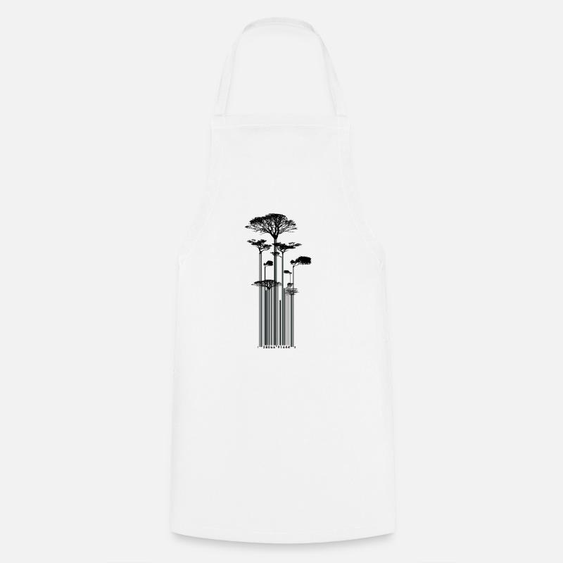 CODE BARRE - Arbre - conso - Tablier de cuisine - blanc