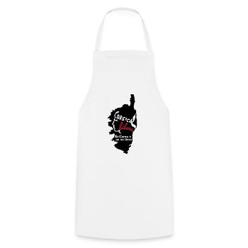 CORSE - CORSICA - Tablier de cuisine - blanc - Devant - AI Model Male 185 dark (185cm)