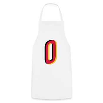 0 Number Germany Jersey Number black red gold - Cooking Apron - white - Front - AI Model Male 185 dark (185cm)