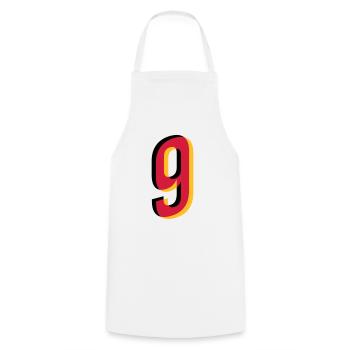 Number 9 Germany jersey number black red gold - Cooking Apron - white - Front - AI Model Male 185 dark (185cm)