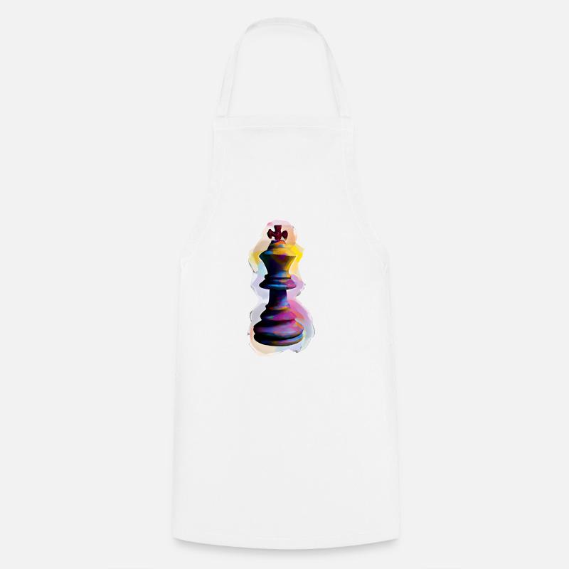 Art Chess Piece King - Cooking Apron - white