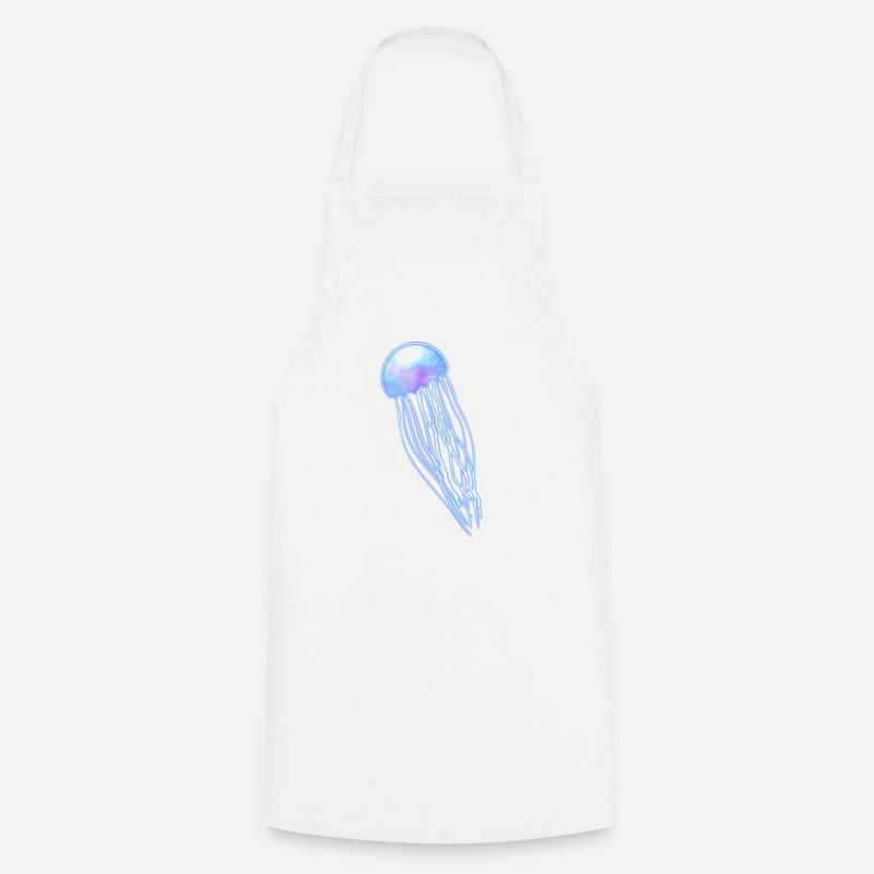 Blue jellyfish - Cooking Apron - white