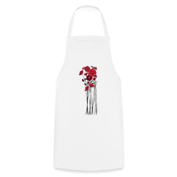 Pebble Flowers Illustration - Cooking Apron - white - Front - AI Model Male 185 dark (185cm)