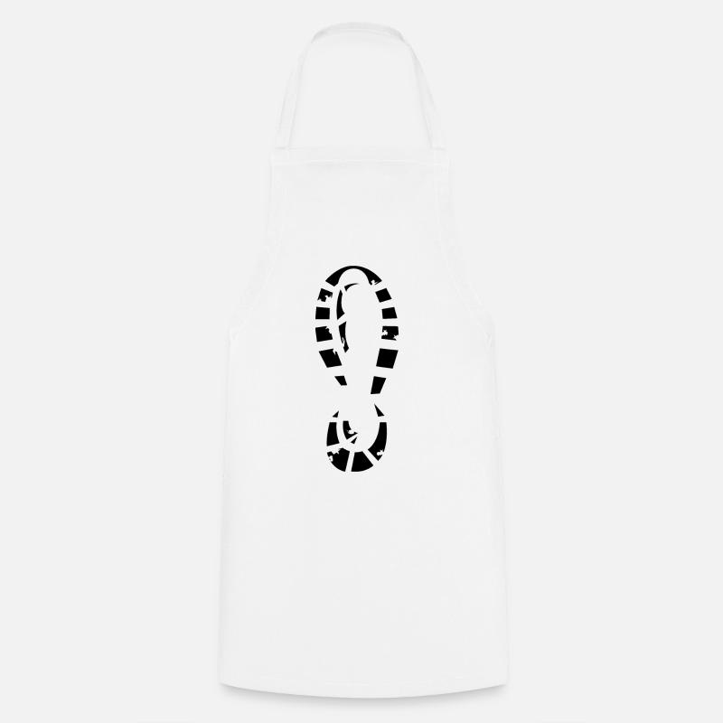 Empreinte Chaussure Illustration Signe Icône Graphique - Tablier de cuisine - blanc