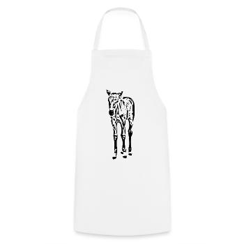 Horses T-shirt Gift Rider - Cooking Apron - white - Front - AI Model Male 185 dark (185cm)
