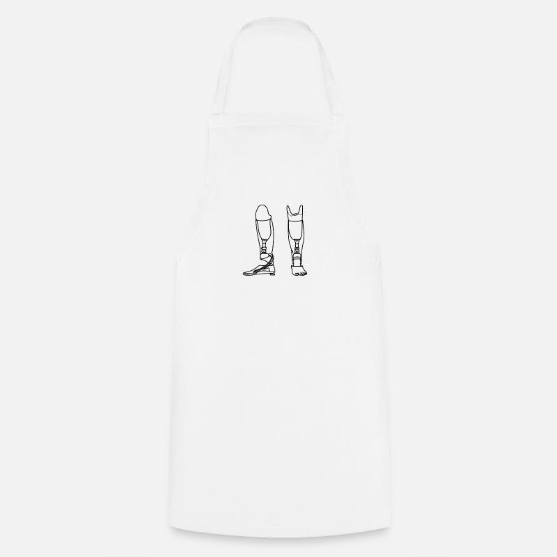 Lower leg prosthesis sketch - Cooking Apron - white