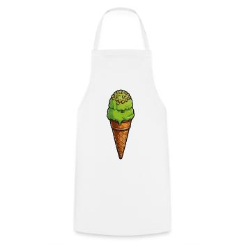 Glace verte pistache sur zone gaufre - Tablier de cuisine - blanc - Devant - AI Model Male 185 dark (185cm)