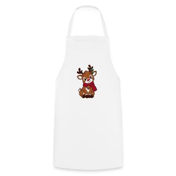 Süßes Weihnachtsrentier – Rentier Weihnachten - Kochschürze - Weiß - Vorne - AI Model Male 185 dark (185cm)