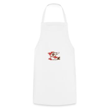 Helmet Vintage Flames Grunge - Cooking Apron - white - Front - AI Model Male 185 dark (185cm)