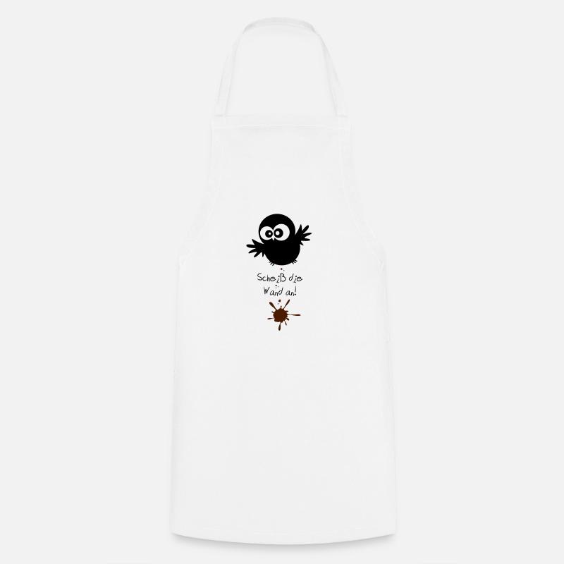 OWL / / shit at the wall - Cooking Apron - white