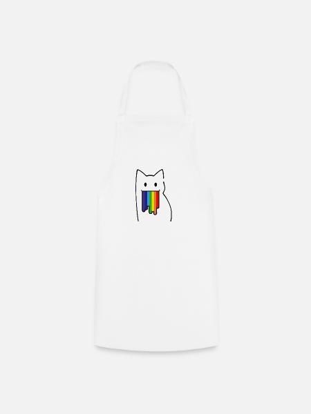 For Geeks: Nyan Cat, Pop-Tart Cat, Rainbow Colors - Kochschürze - Weiß
