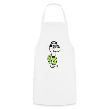 mignon cool DJ tortue fête club musique amusant - Tablier de cuisine - blanc - Devant - AI Model Male 185 dark (185cm)