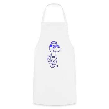 mignon cool DJ tortue fête club musique amusant - Tablier de cuisine - blanc - Devant - AI Model Male 185 dark (185cm)