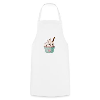Cupcake avec coeur - Tablier de cuisine - blanc - Devant - AI Model Male 185 dark (185cm)
