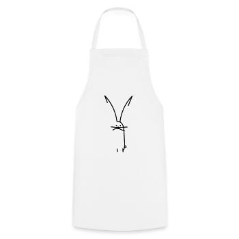 Figurine de bâton de minimalisme de lapin - Tablier de cuisine - blanc - Devant - AI Model Male 185 dark (185cm)