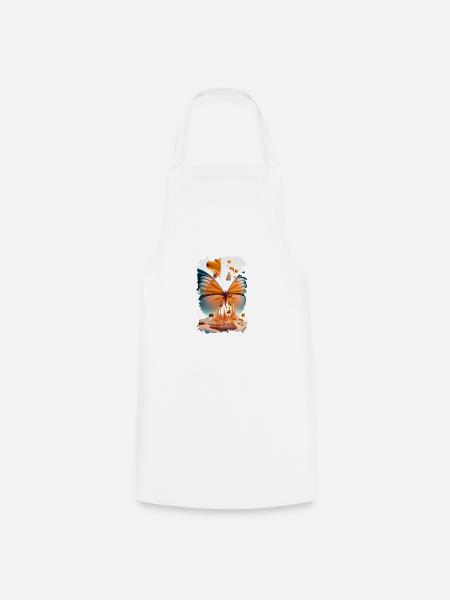 Schmelzender Schmetterling - Kochschürze - Weiß