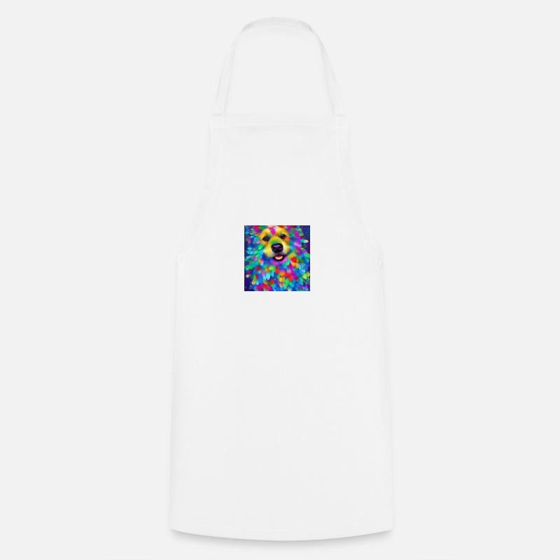Chien coloré - Tablier de cuisine - blanc
