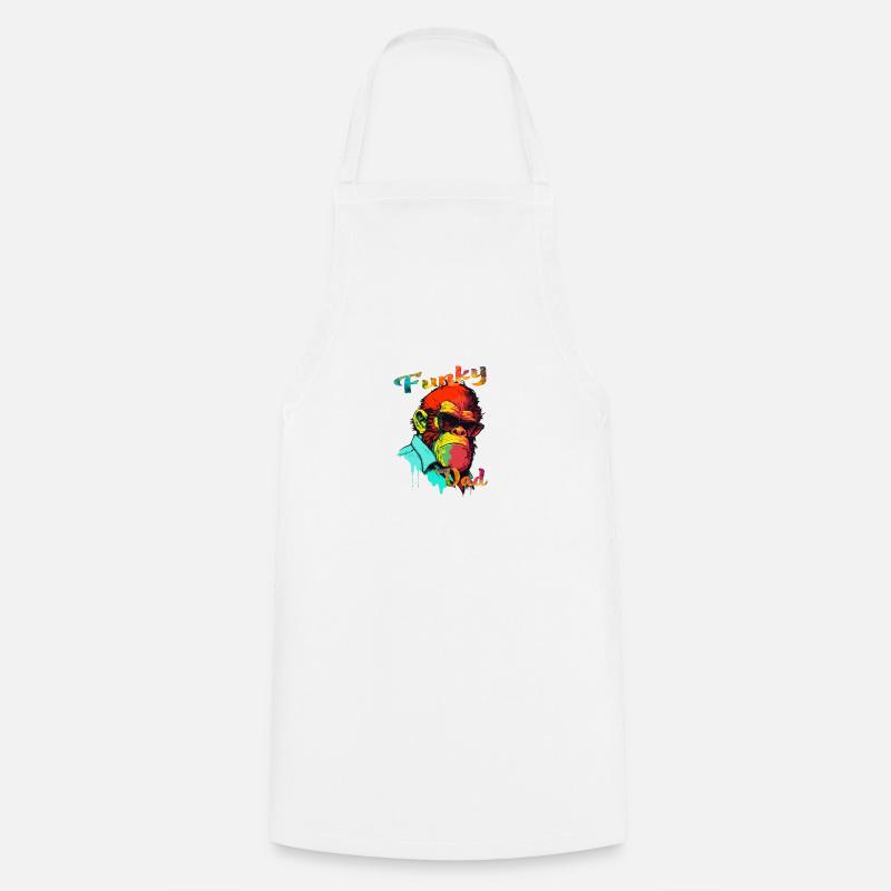 Funky Dad. birthday, Father's Day. Gorilla - Cooking Apron - white