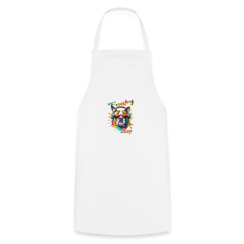 Funky Boy Bulldog - Cooking Apron - white - Front - AI Model Male 185 dark (185cm)