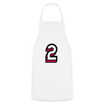 2. 2 ANS. 2e ANNIVERSAIRE. ANNIVERSAIRE 2 ANS. - Tablier de cuisine - blanc - Devant - AI Model Male 185 dark (185cm)