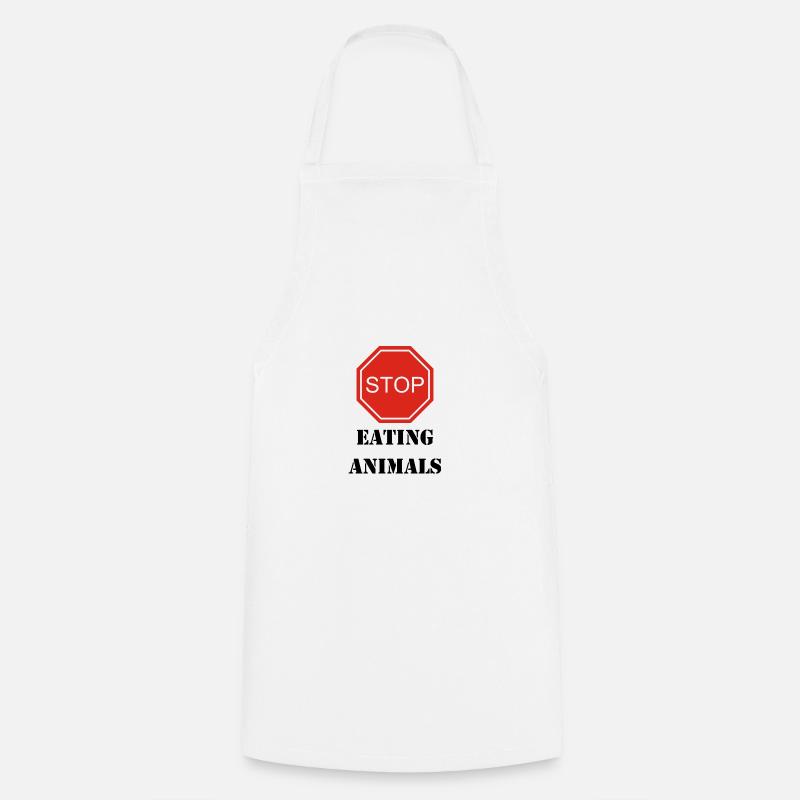 Stop eating animals - Cooking Apron - white