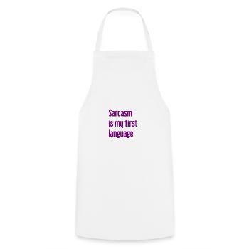 Sarcasm Pro - Cooking Apron - white - Front - AI Model Male 185 dark (185cm)
