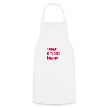 Sarcasm Pro - Cooking Apron - white - Front - AI Model Male 185 dark (185cm)