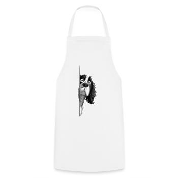 Peeking Cavalier Spaniel Niedliche Hundeliebhaber-Merch - Kochschürze - Weiß - Vorne - AI Model Male 185 dark (185cm)