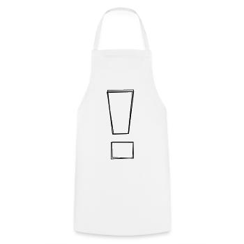 Ausrufezeichen handgezeichnet - Kochschürze - Weiß - Vorne - AI Model Male 185 dark (185cm)