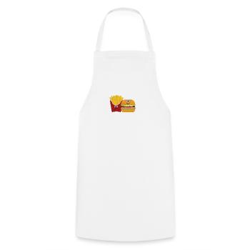 Pommes und Burger Best friends forever - Kochschürze - Weiß - Vorne - AI Model Male 185 dark (185cm)