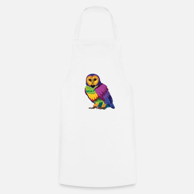 Rainbow owl - Cooking Apron - white