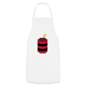 lit tnt dynamite explode explosion spre - Cooking Apron - white - Front - AI Model Male 185 dark (185cm)