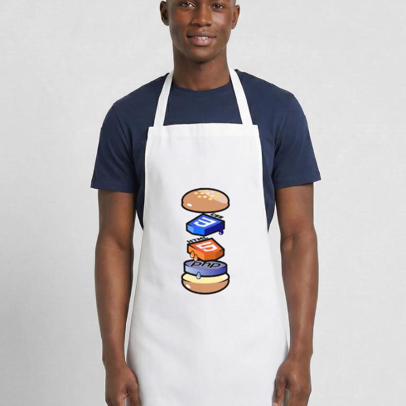 Computer programmer in Html, Css and Php Cooking Apron