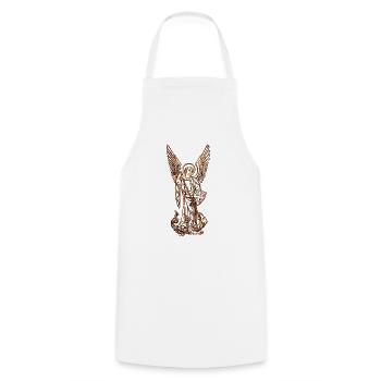 Michel Archange - Tablier de cuisine - blanc - Devant - AI Model Male 185 dark (185cm)