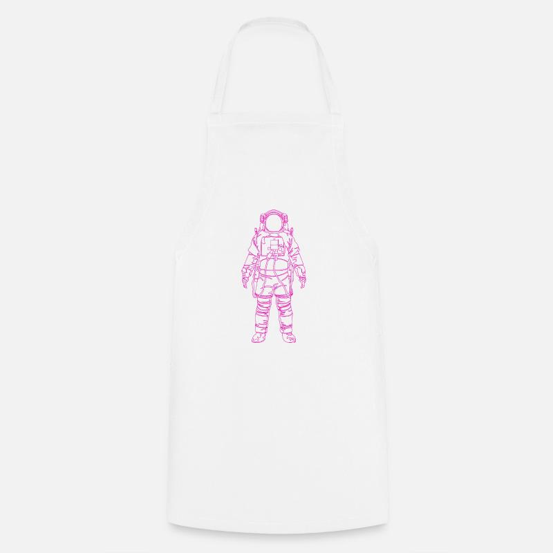 Dessin d’astronaute en rose - Tablier de cuisine - blanc