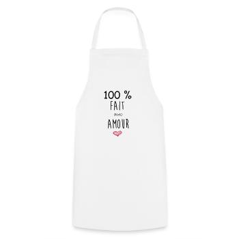 100% FAIT AVEC AMOUR - Tablier de cuisine - blanc - Devant - AI Model Male 185 dark (185cm)