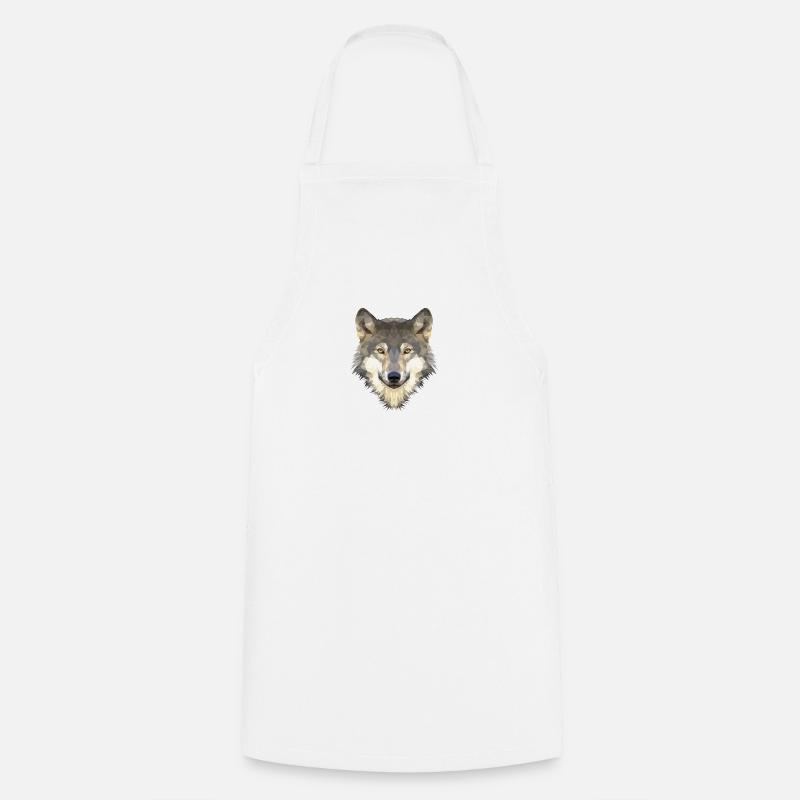wolf - Cooking Apron - white