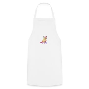 I am a girl who loves cats - Cooking Apron - white - Front - AI Model Male 185 dark (185cm)