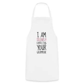 Grammar - Humor - Funny - Joke - Friend - Tablier de cuisine - blanc - Devant - AI Model Male 185 dark (185cm)