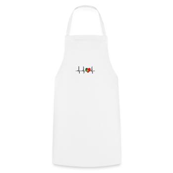 I LOVE ekg heartbeat PORTUGAL portugese - Cooking Apron - white - Front - AI Model Male 185 dark (185cm)