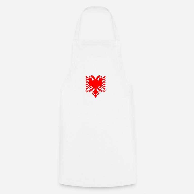 rouge à double tête d'aigle albanais Double Eagle - Tablier de cuisine - blanc