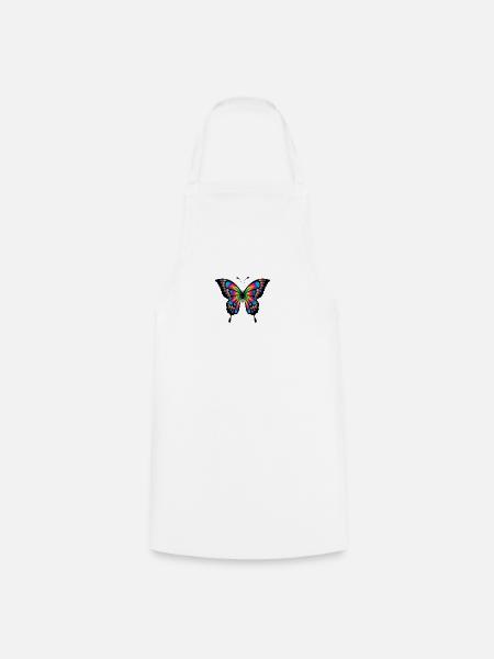 Schmetterling bunt - Kochschürze - Weiß