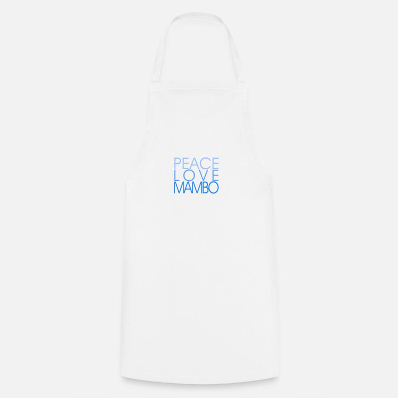 Peace Love Mambo - blue - Salsa Danceshirt - Cooking Apron - white