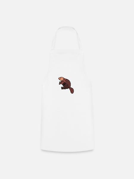 ZenDoodle "Beaver" - Cooking Apron - white