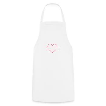 Heart can be personalized - Cooking Apron - white - Front - AI Model Male 185 dark (185cm)