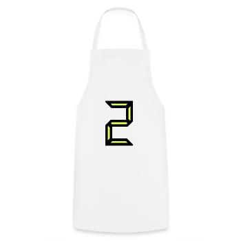 2. HAPPY BIRTHDAY. JOYEUX ANNIVERSAIRE. CHIFFRE - Tablier de cuisine - blanc - Devant - AI Model Male 185 dark (185cm)