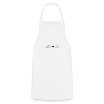 Mrs and Mrs - Cooking Apron - white - Front - AI Model Male 185 dark (185cm)