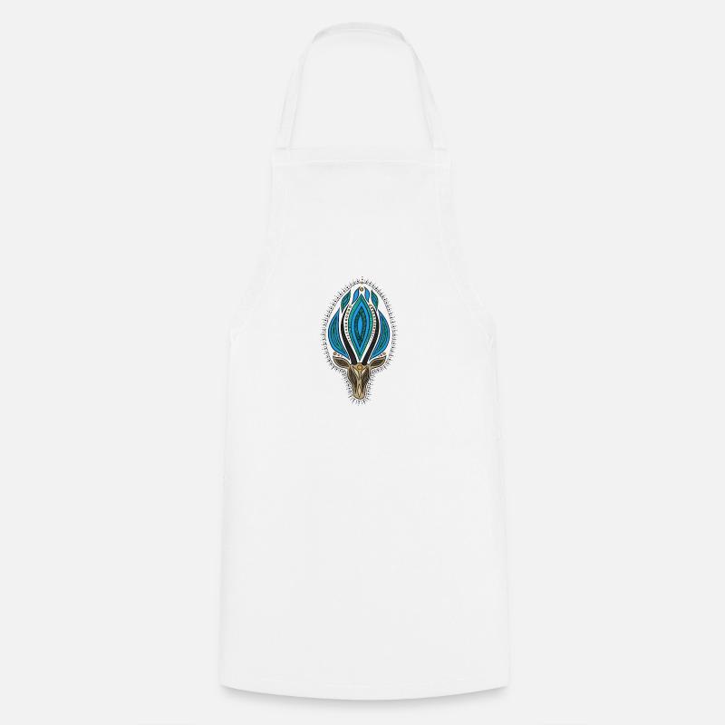 Mandala antelope color - Cooking Apron - white