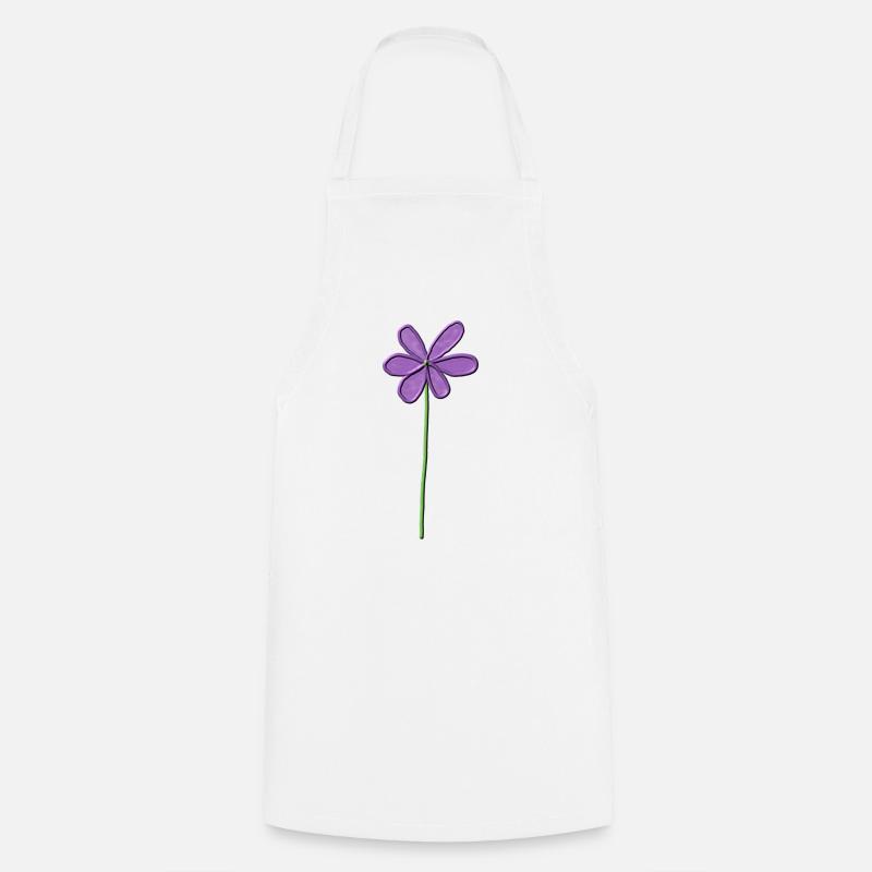 Fleur violette avec un léger dégradé - Tablier de cuisine - blanc
